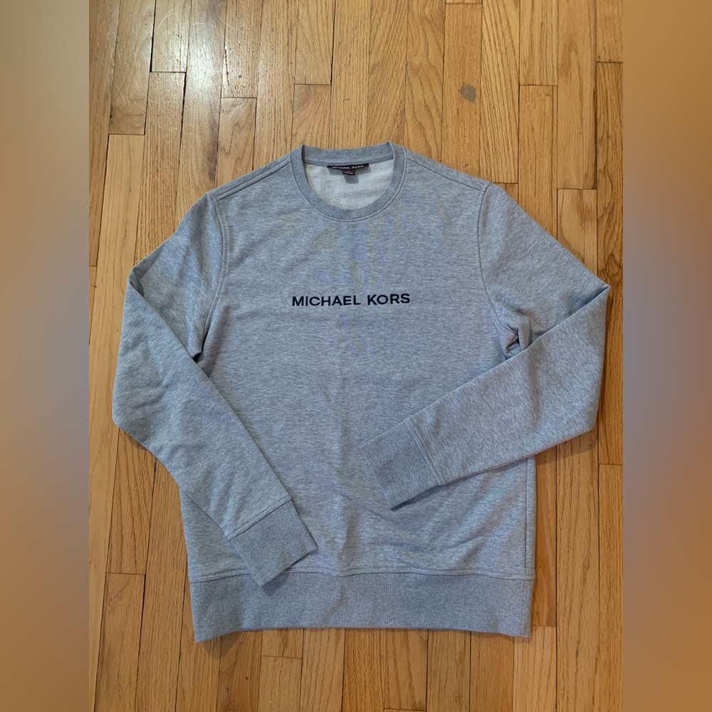 Michael Kors Grey Crewneck Sweatshirt Minimal Lettering